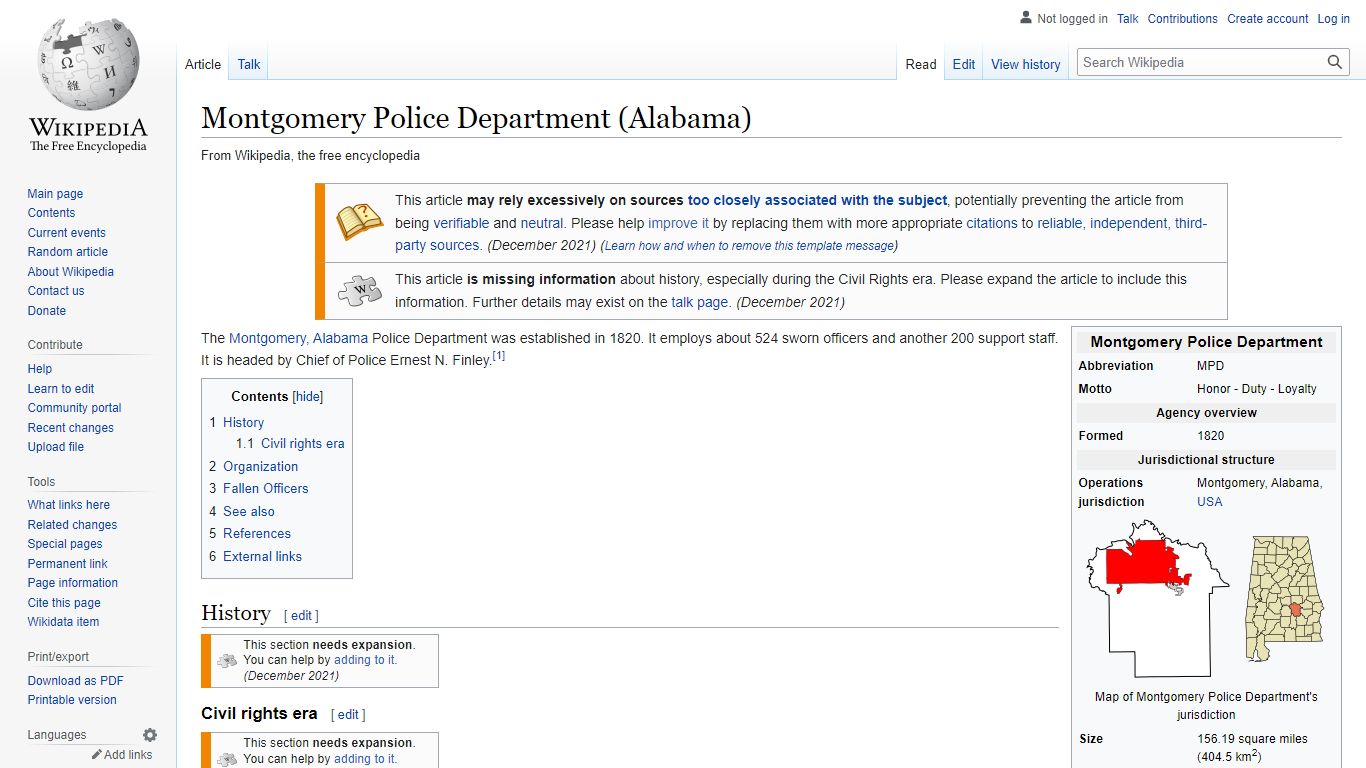 Montgomery Police Department (Alabama) - Wikipedia